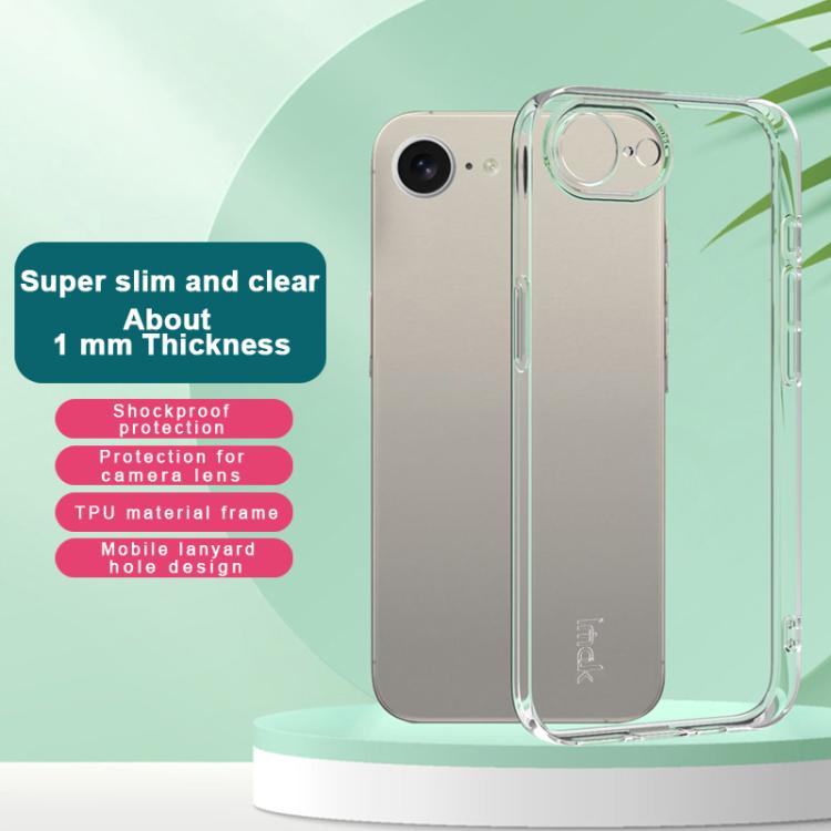 For iPhone 16e imak UX-5 Series Super Slim Transparent Shockproof TPU Protective Case(Transparent) - free shipping - PMc TechLife - Order now!