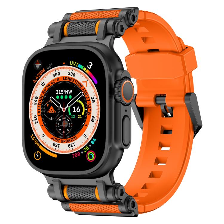 For Apple Watch 46mm / 49mm / 45mm / 44mm Armor Gear Silicone Watch Band(Black Orange) - Watch Bands by PMc TechLife | Online Shopping South Africa | PMc TechLife | Buy Now Pay Later Mobicred