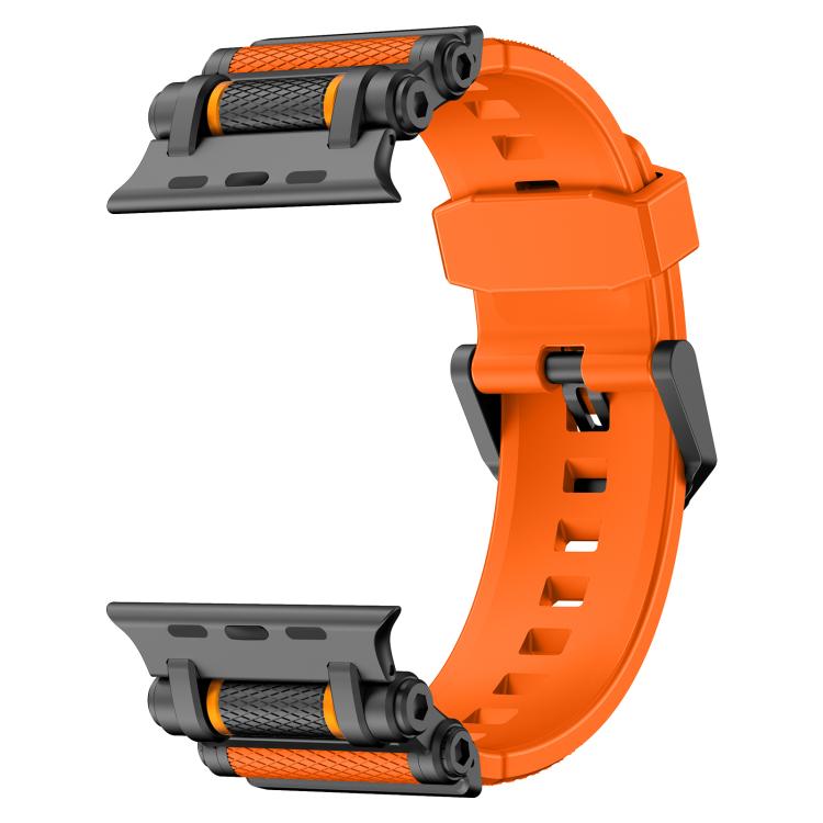 For Apple Watch 46mm / 49mm / 45mm / 44mm Armor Gear Silicone Watch Band(Black Orange) - Watch Bands by PMc TechLife | Online Shopping South Africa | PMc TechLife | Buy Now Pay Later Mobicred