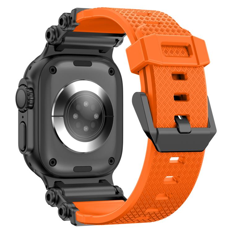 For Apple Watch 46mm / 49mm / 45mm / 44mm Armor Gear Silicone Watch Band(Black Orange) - Watch Bands by PMc TechLife | Online Shopping South Africa | PMc TechLife | Buy Now Pay Later Mobicred