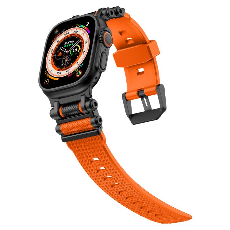 For Apple Watch 46mm / 49mm / 45mm / 44mm Armor Gear Silicone Watch Band(Black Orange) - Watch Bands by PMc TechLife | Online Shopping South Africa | PMc TechLife | Buy Now Pay Later Mobicred