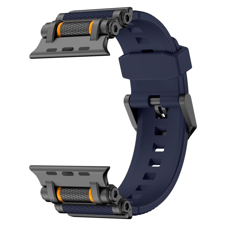 For Apple Watch 46mm / 49mm / 45mm / 44mm Armor Gear Silicone Watch Band(Black Blue) - free shipping - PMc TechLife - Order now!