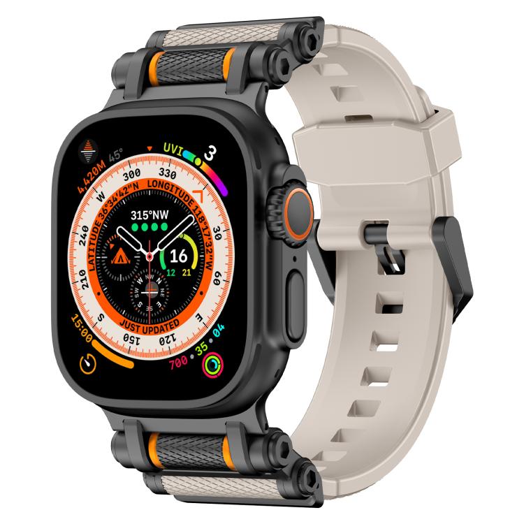 For Apple Watch 46mm / 49mm / 45mm / 44mm Armor Gear Silicone Watch Band(Black Starlight) - free shipping - PMc TechLife - Order now!