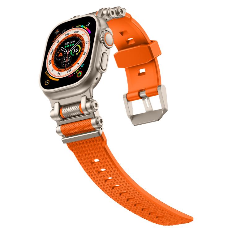 For Apple Watch 46mm / 49mm / 45mm / 44mm Armor Gear Silicone Watch Band(Titanium Orange) - free shipping - PMc TechLife - Order now!