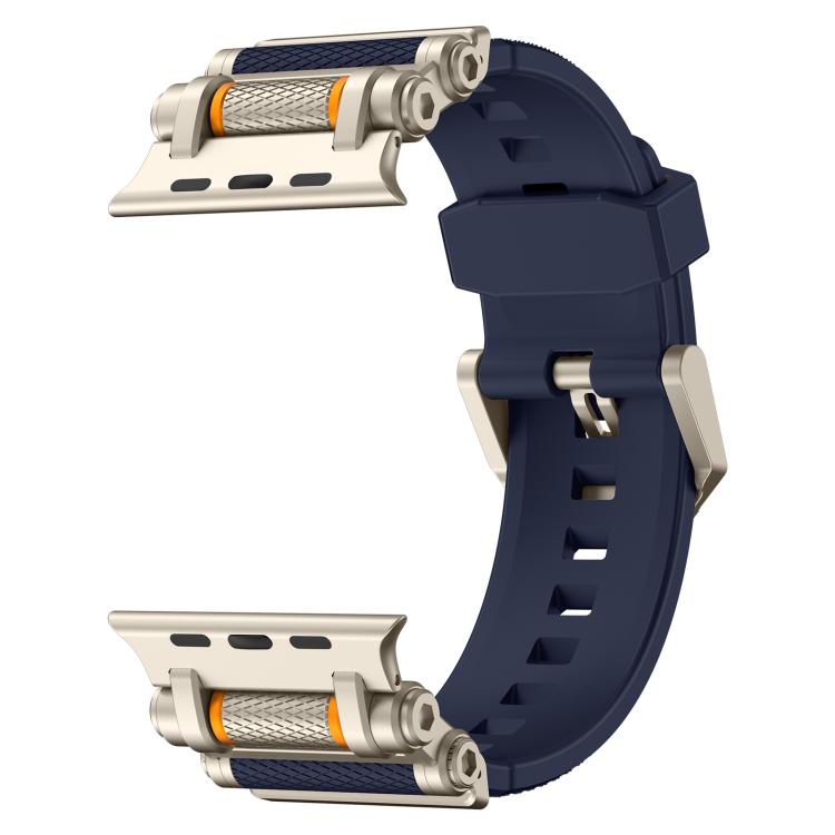 For Apple Watch 46mm / 49mm / 45mm / 44mm Armor Gear Silicone Watch Band(Titanium Blue) - free shipping - PMc TechLife - Order now!