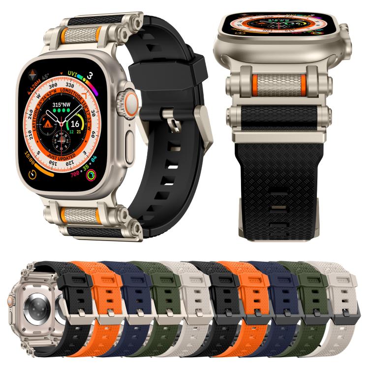 For Apple Watch 46mm / 49mm / 45mm / 44mm Armor Gear Silicone Watch Band(Titanium Starlight) - free shipping - PMc TechLife - Order now!