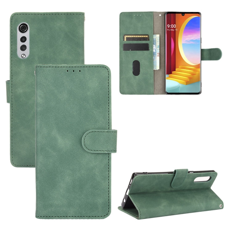 For LG Velvet Solid Color Skin Feel Magnetic Buckle Horizontal Flip Calf Texture PU Leather Case with Holder & Card Slots & Wallet(Green) - LG by PMC TechLife | Online Shopping South Africa | PMC TechLife