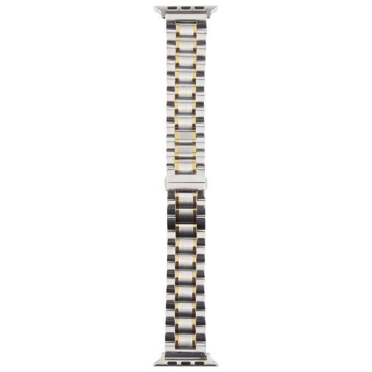For Apple Watch 42mm / 41mm / 40mm / 38mm Butterfly Buckle New Five Beads Stainless Steel Watch Band(Silver Gold) - free shipping - PMc TechLife - Order now!