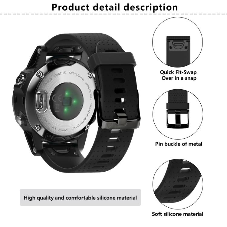 For Garmin QuickFit 20mm Kalebol Dot Texture Silicone Watch Band(Dark Blue) - free shipping - PMc TechLife - Order now!