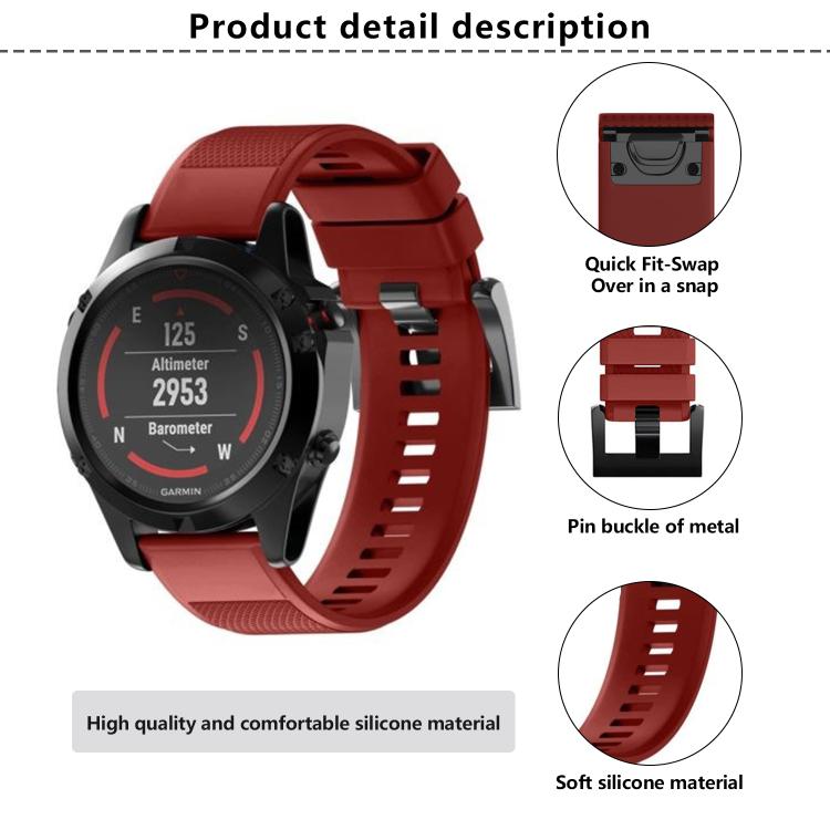 For Garmin QuickFit 26mm Kalebol Triangle Texture Silicone Watch Band(Black) - free shipping - PMc TechLife - Order now!