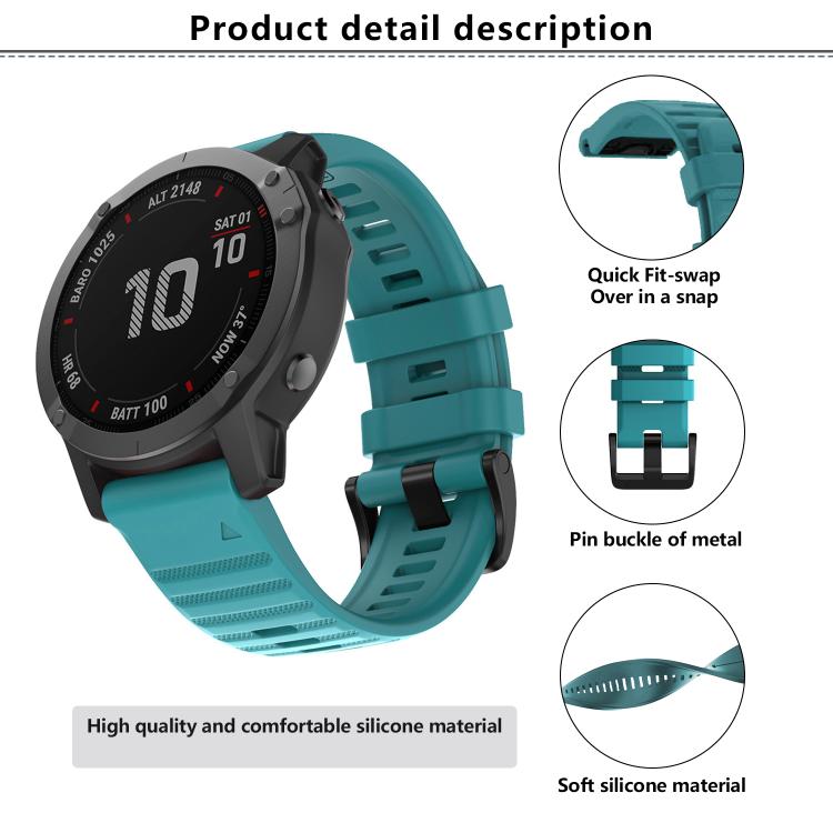 For Garmin QuickFit 26mm Kalebol Concave Texture Silicone Watch Band(Lemon Green) - free shipping - PMc TechLife - Order now!