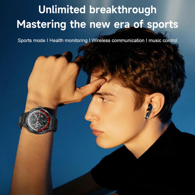 D11 1.46 inch 2 in 1 Bluetooth Earphone Smart Watch, Support Bluetooth Call / NFC / Heart Rate(Green) - free shipping - PMC TechLife - Order now!