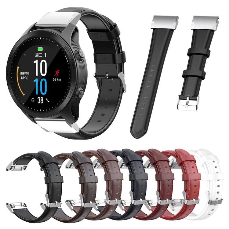 For Garmin QuickFit 22mm Kalebol Waxed Calfskin Leather Watch Band(Coffee) - free shipping - PMc TechLife - Order now!