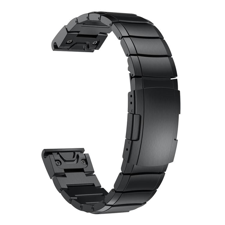For Garmin QuickFit 20mm Kalebol Turtle Back Buckle Stainless Steel Watch Band(Black) - Watch Bands by Kalebol | Online Shopping South Africa | PMc TechLife | Buy Now Pay Later Mobicred