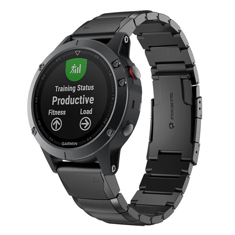 For Garmin QuickFit 22mm Kalebol Turtle Back Buckle Stainless Steel Watch Band(Black) - free shipping - PMc TechLife - Order now!