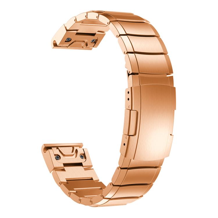 For Garmin QuickFit 22mm Kalebol Turtle Back Buckle Stainless Steel Watch Band(Rose Gold) - free shipping - PMc TechLife - Order now!