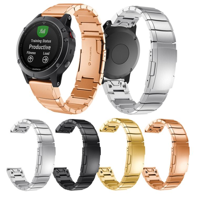 For Garmin QuickFit 26mm Kalebol Turtle Back Buckle Stainless Steel Watch Band(Gold) - free shipping - PMc TechLife - Order now!