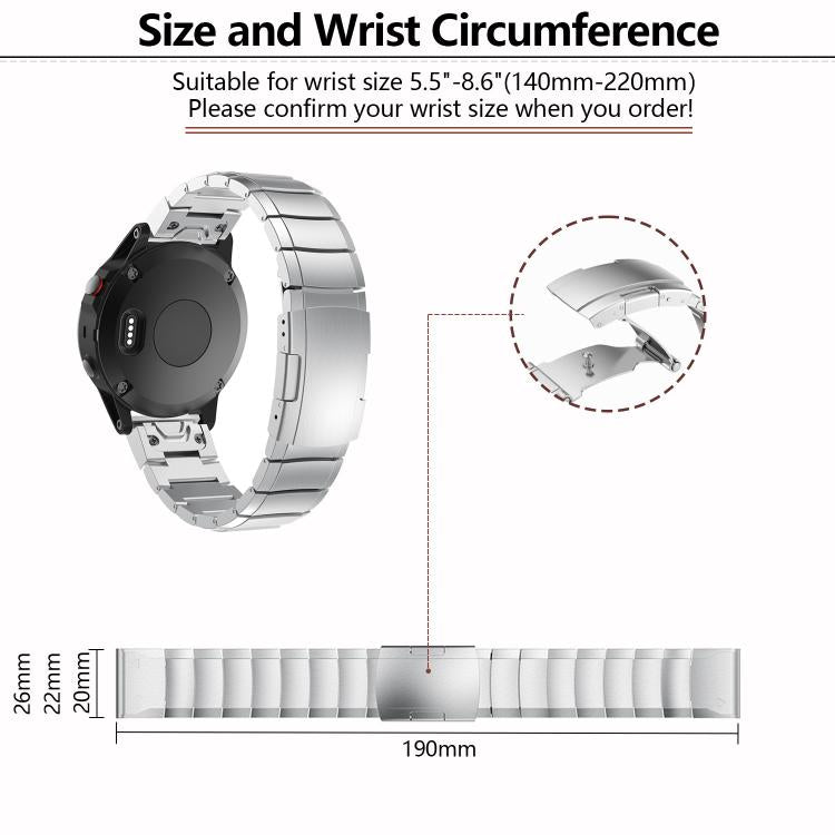 For Garmin QuickFit 20mm Kalebol Turtle Back Buckle Stainless Steel Watch Band(Gold) - free shipping - PMc TechLife - Order now!
