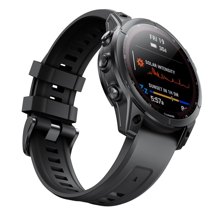 For Garmin QuickFit 22mm Kalebol Ladder Silicone Watch Band(Black) - free shipping - PMc TechLife - Order now!