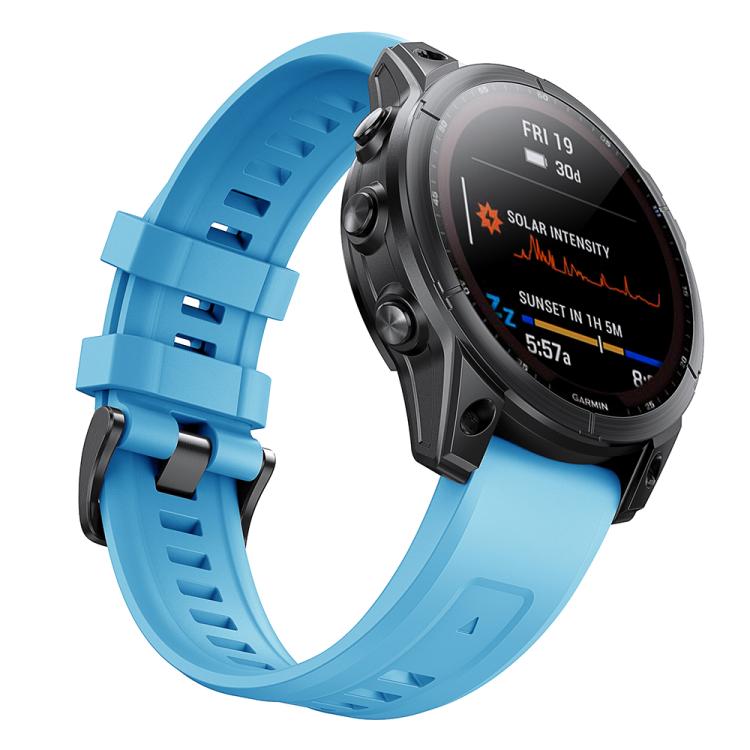 For Garmin QuickFit 22mm Kalebol Ladder Silicone Watch Band(Sky Blue) - free shipping - PMc TechLife - Order now!