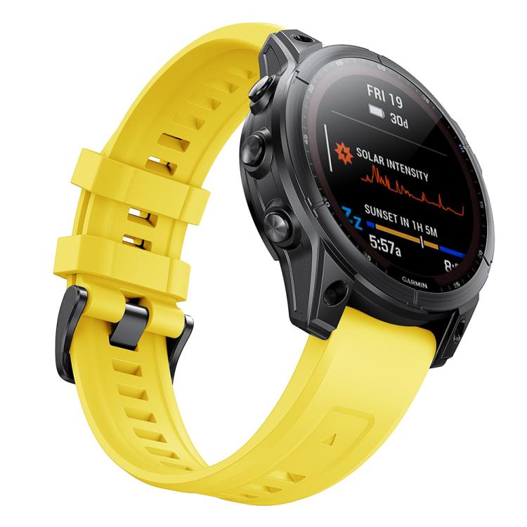 For Garmin QuickFit 26mm Kalebol Ladder Silicone Watch Band(Yellow) - free shipping - PMc TechLife - Order now!