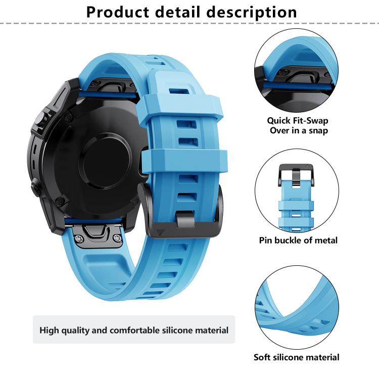 For Garmin QuickFit 22mm Kalebol Ladder Silicone Watch Band(Black) - free shipping - PMc TechLife - Order now!