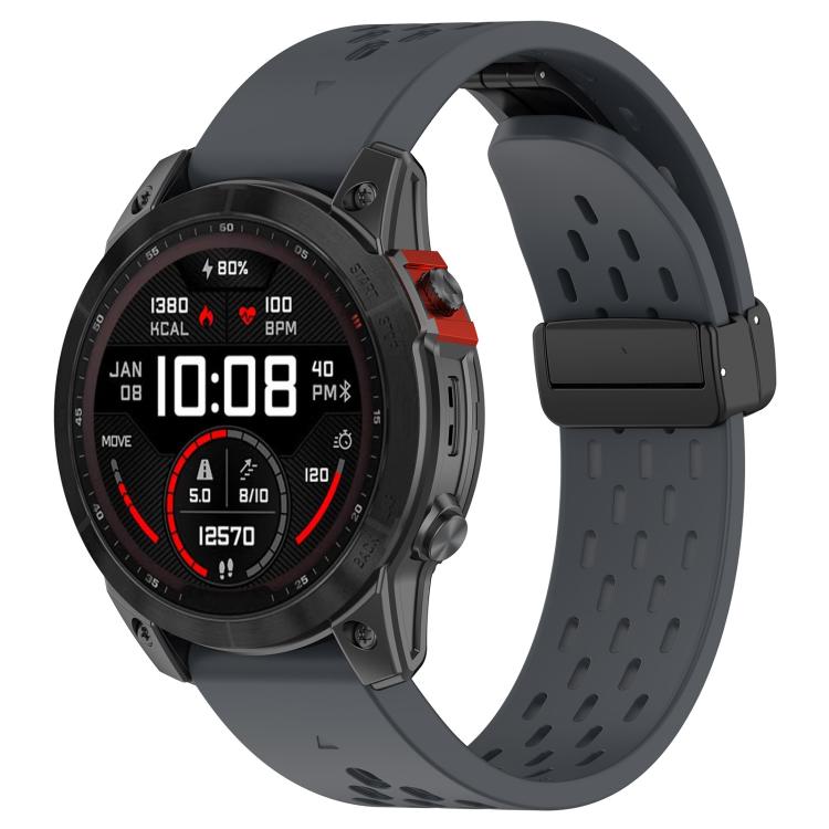 For Garmin QuickFit 20mm Kalebol Magnetic Buckle Silicone Watch Band(Grey) - free shipping - PMc TechLife - Order now!