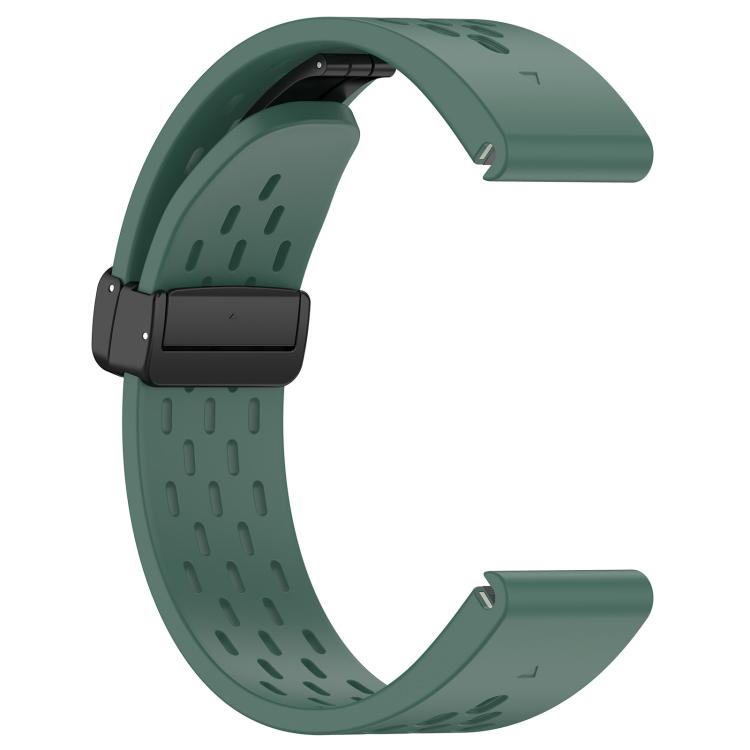 For Garmin QuickFit 20mm Kalebol Magnetic Buckle Silicone Watch Band(Dark Green) - free shipping - PMc TechLife - Order now!