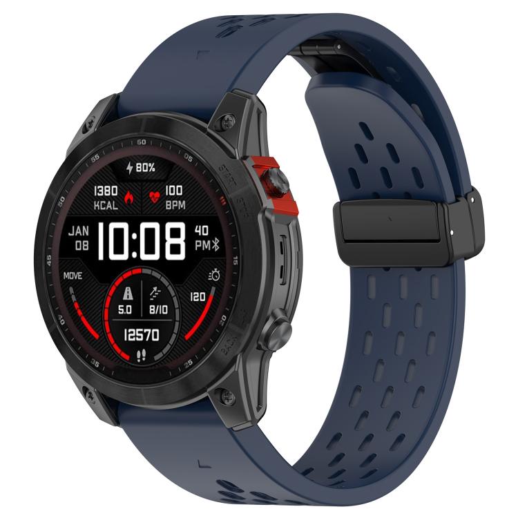 For Garmin QuickFit 20mm Kalebol Magnetic Buckle Silicone Watch Band(Dark Blue) - free shipping - PMc TechLife - Order now!