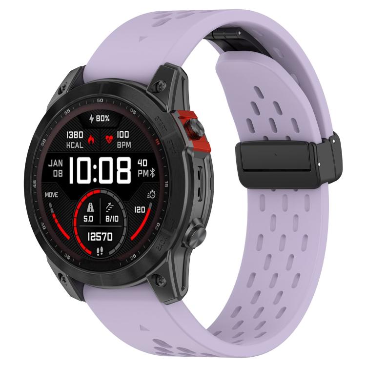 For Garmin QuickFit 20mm Kalebol Magnetic Buckle Silicone Watch Band(Purple) - free shipping - PMc TechLife - Order now!
