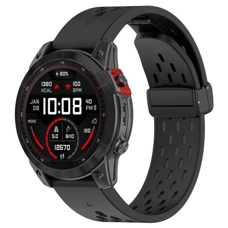 For Garmin QuickFit 26mm Kalebol Magnetic Buckle Silicone Watch Band(Black) - free shipping - PMc TechLife - Order now!