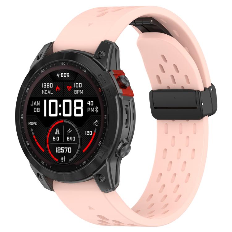 For Garmin QuickFit 26mm Kalebol Magnetic Buckle Silicone Watch Band(Light Pink) - free shipping - PMc TechLife - Order now!