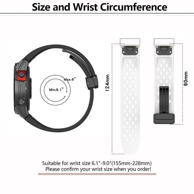 For Garmin QuickFit 20mm Kalebol Magnetic Buckle Silicone Watch Band(White) - Watch Bands by Kalebol | Online Shopping South Africa | PMc TechLife | Buy Now Pay Later Mobicred