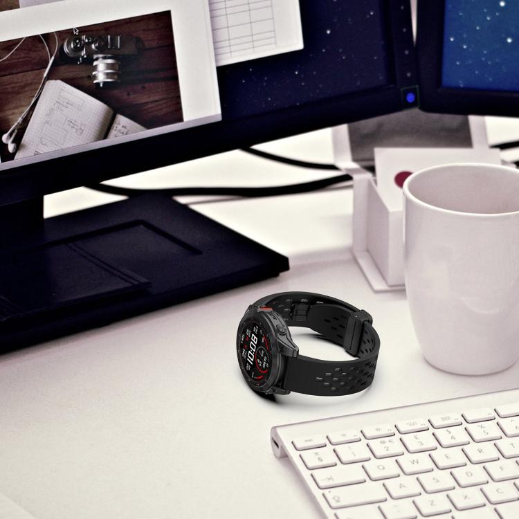 For Garmin QuickFit 22mm Kalebol Magnetic Buckle Silicone Watch Band(White) - free shipping - PMc TechLife - Order now!