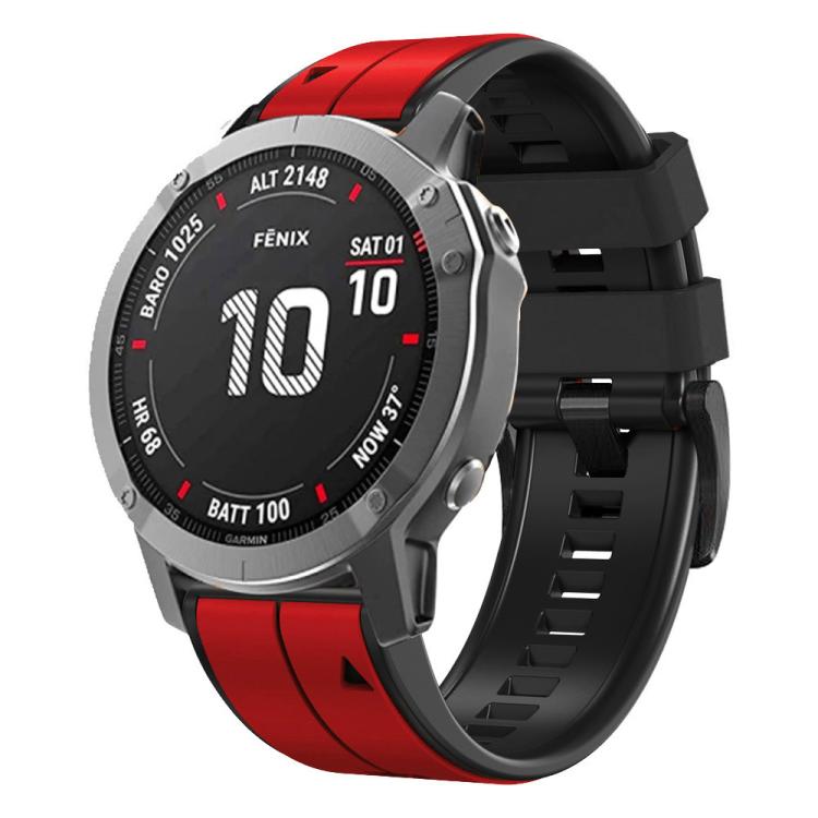 For Garmin QuickFit 22mm Kalebol Two-color Pin Silicone Watch Band(Red Black) - free shipping - PMc TechLife - Order now!