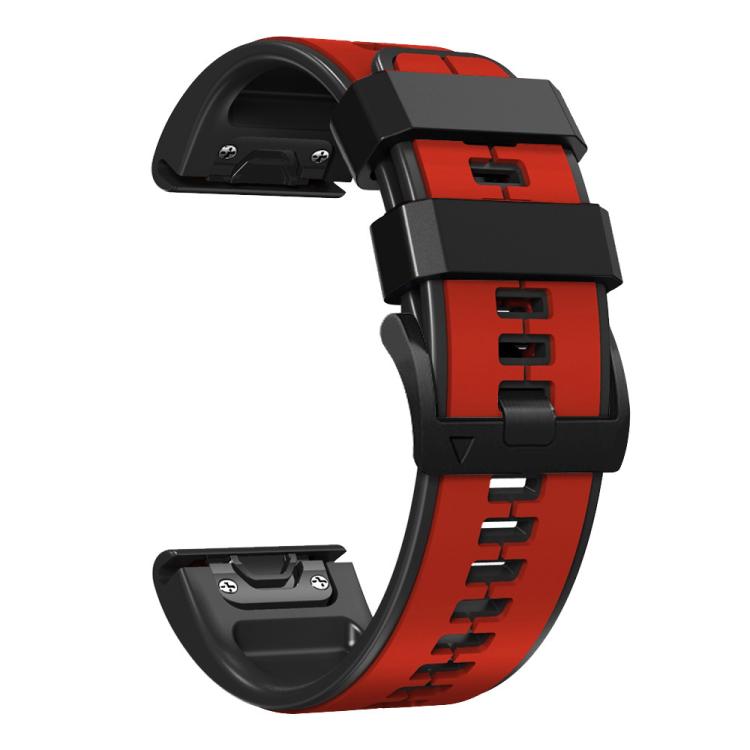For Garmin QuickFit 22mm Kalebol Two-color Pin Silicone Watch Band(Red Black) - free shipping - PMc TechLife - Order now!