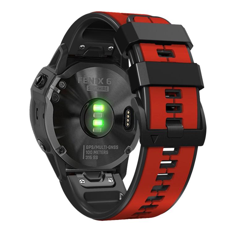 For Garmin QuickFit 22mm Kalebol Two-color Pin Silicone Watch Band(Red Black) - free shipping - PMc TechLife - Order now!