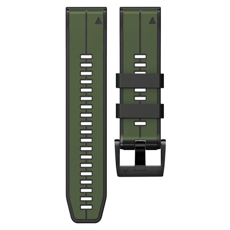 For Garmin QuickFit 22mm Kalebol Two-color Pin Silicone Watch Band(Army Green Black) - free shipping - PMc TechLife - Order now!