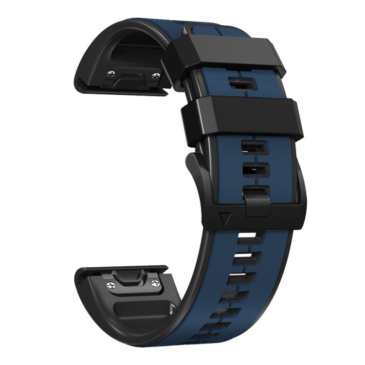 For Garmin QuickFit 22mm Kalebol Two-color Pin Silicone Watch Band(Dark Blue Black) - free shipping - PMc TechLife - Order now!