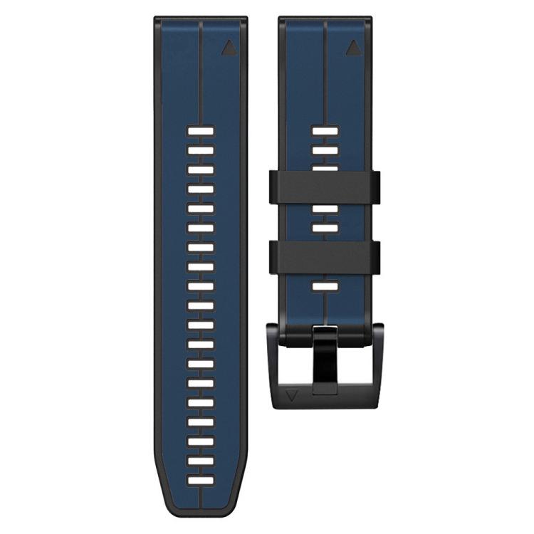 For Garmin QuickFit 22mm Kalebol Two-color Pin Silicone Watch Band(Dark Blue Black) - free shipping - PMc TechLife - Order now!