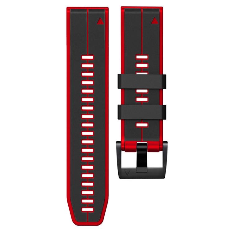 For Garmin QuickFit 22mm Kalebol Two-color Pin Silicone Watch Band(Black Red) - free shipping - PMc TechLife - Order now!