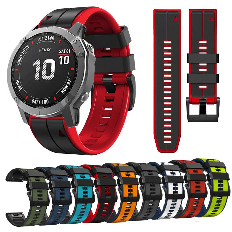 For Garmin QuickFit 22mm Kalebol Two-color Pin Silicone Watch Band(Army Green Black) - free shipping - PMc TechLife - Order now!