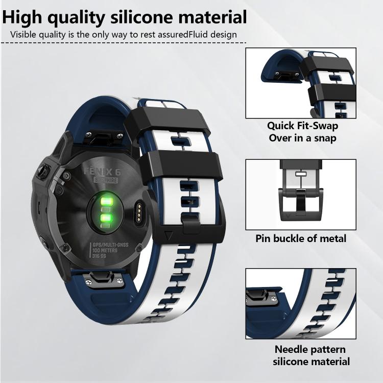 For Garmin QuickFit 22mm Kalebol Two-color Pin Silicone Watch Band(Red Black) - free shipping - PMc TechLife - Order now!
