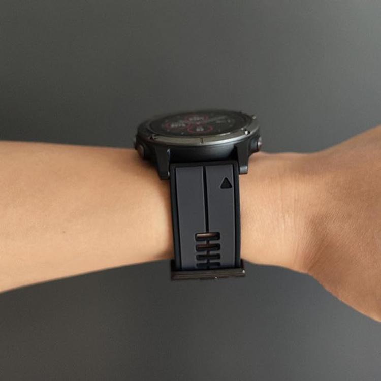 For Garmin QuickFit 22mm Kalebol Two-color Pin Silicone Watch Band(Black Red) - free shipping - PMc TechLife - Order now!