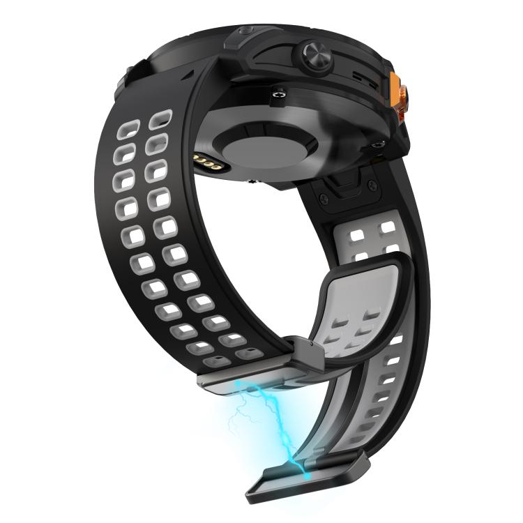 For Garmin QuickFit 26mm Kalebol Two-color Magnetic Silicone Watch Band(Black Grey) - free shipping - PMc TechLife - Order now!