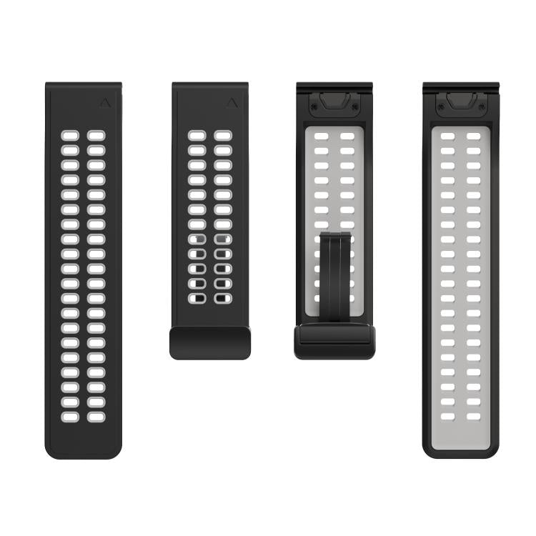 For Garmin QuickFit 26mm Kalebol Two-color Magnetic Silicone Watch Band(Black Grey) - free shipping - PMc TechLife - Order now!