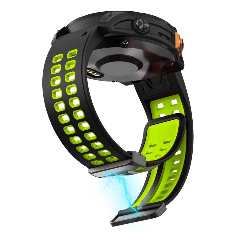 For Garmin QuickFit 26mm Kalebol Two-color Magnetic Silicone Watch Band(Black Green) - free shipping - PMc TechLife - Order now!