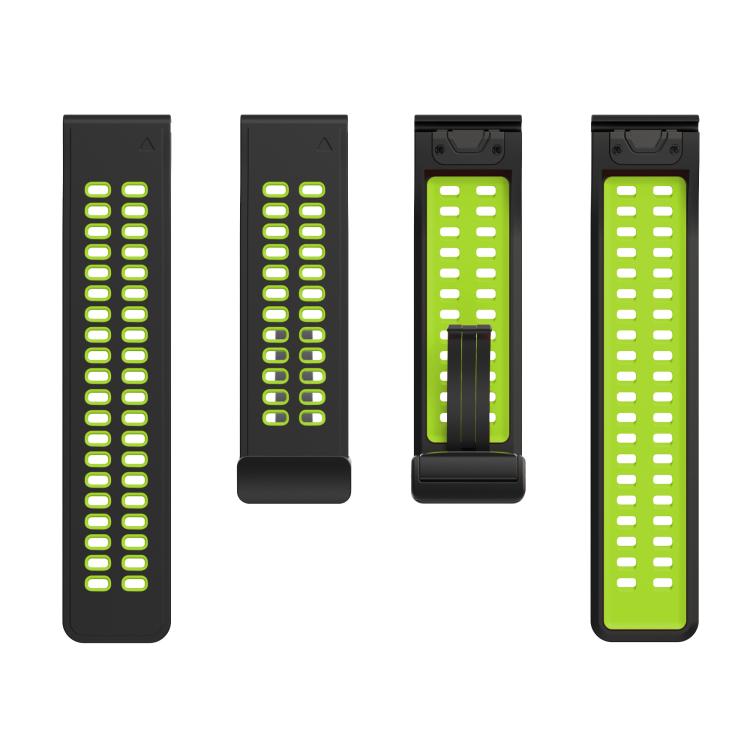 For Garmin QuickFit 26mm Kalebol Two-color Magnetic Silicone Watch Band(Black Green) - free shipping - PMc TechLife - Order now!