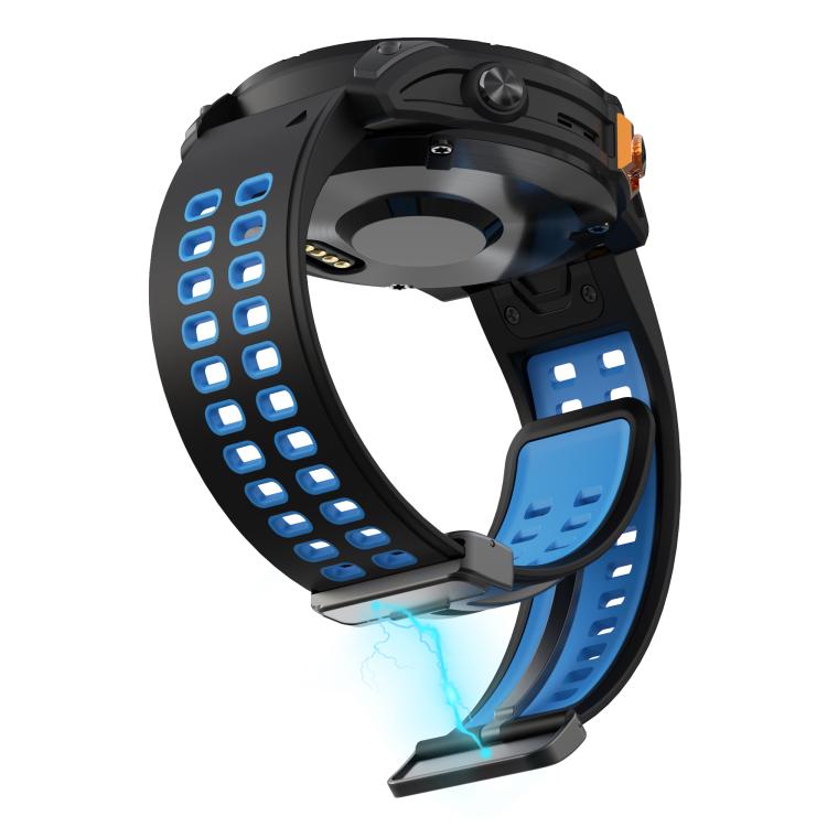 For Garmin QuickFit 26mm Kalebol Two-color Magnetic Silicone Watch Band(Black Sky Blue) - free shipping - PMc TechLife - Order now!