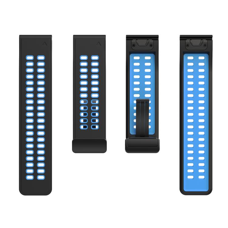 For Garmin QuickFit 26mm Kalebol Two-color Magnetic Silicone Watch Band(Black Sky Blue) - free shipping - PMc TechLife - Order now!